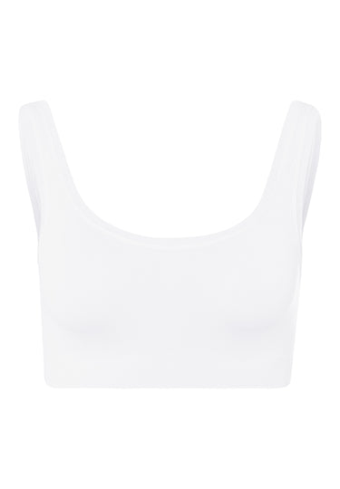71810 Touch Feeling Crop Top - 101 White
